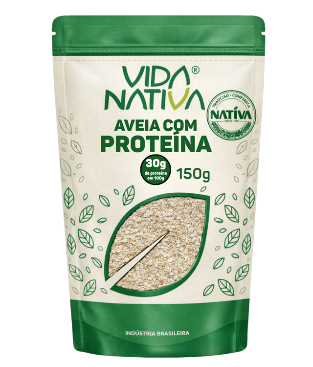 Aveia com Proteína, Aveia com Banana e Chia Proteína e Psyllium Fibras Vida Nativa